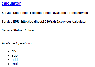 WebService服务列表
